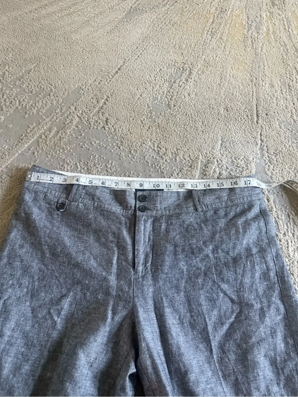 Banana Republic trousers gray Martin fit cotton linen flare boot cut 12